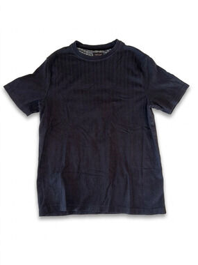 Ricky Singh Men's Black Stripe Textured Shirt | Size L | Classic Fit